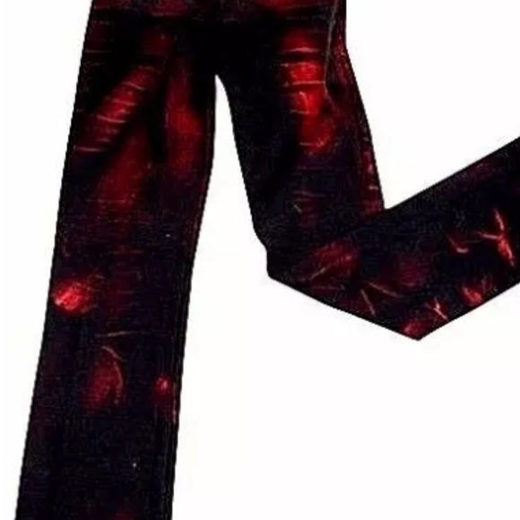 LeCheteau straight leg custom painted jeans, stretch small - Picture 4 of 4